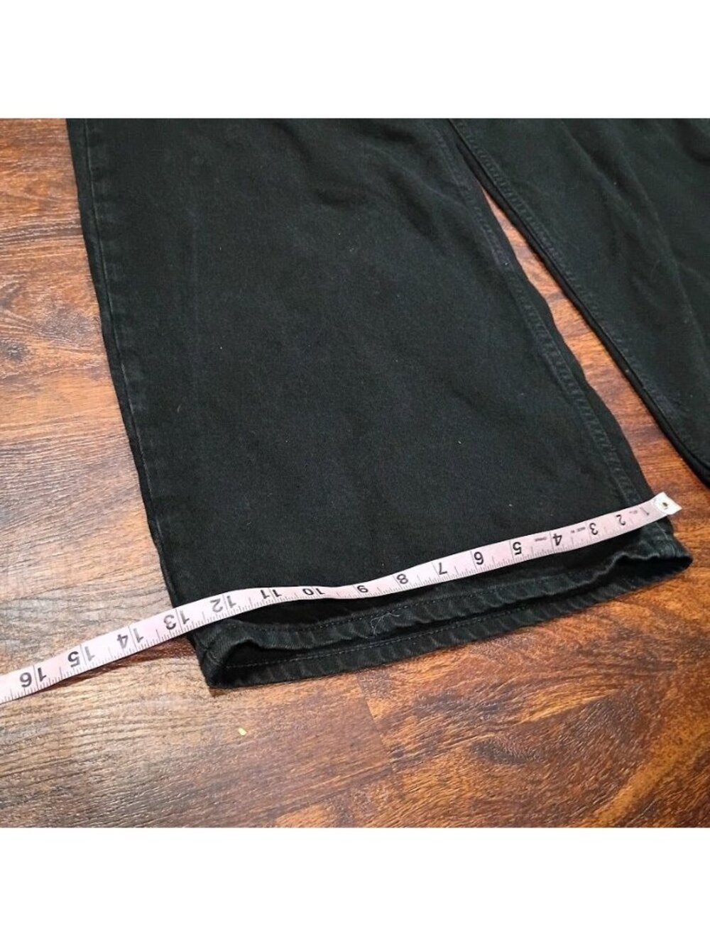Gap Baggy Mid Rise Ultrasoft Black Denim Wide-Leg Jeans 31/12T - Picture 11 of 12